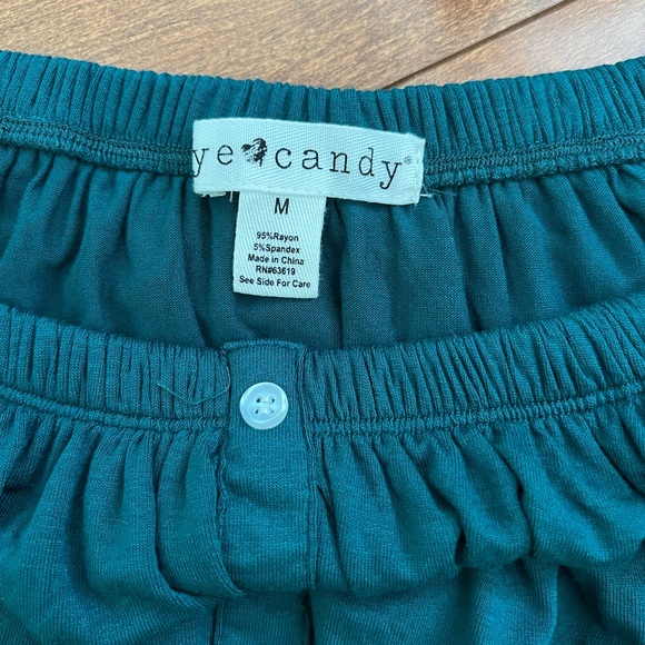 NWT Eye Candy Green Off The Shoulder Strapless Ruffle Top-Size M - Picture 4 of 7